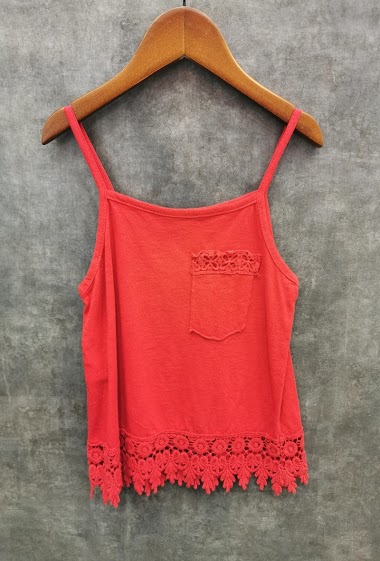 Mayorista Squared & Cubed - Tank top with pocket and lace