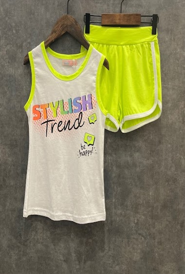 Wholesaler Squared & Cubed - Set of tank top with strass + short "stylish trend"