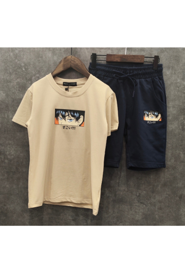 Großhändler Squared & Cubed - Set aus T-Shirt und Baumwollshorts für Jungen