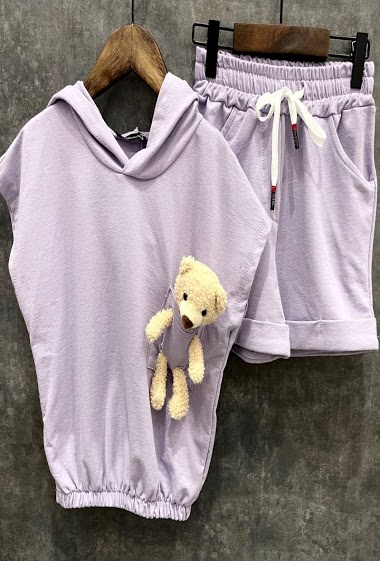 Großhändler Squared & Cubed - Set of sweater with a short and removable teddy bear