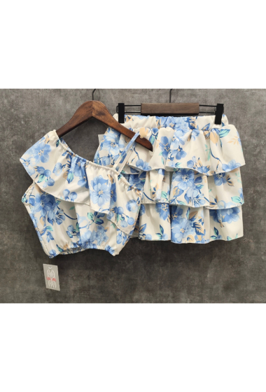 Wholesaler Squared & Cubed - Asymmetrical top + ruffled skirt set