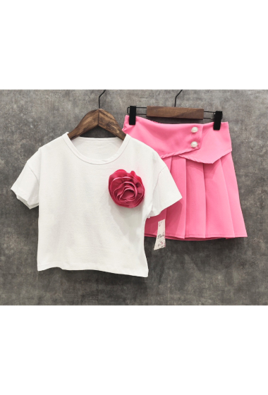 Wholesaler Squared & Cubed - Top set with a brooch + pleated skirt