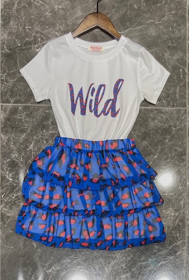 Wholesaler Squared & Cubed - Set of tshirt + ruffle skirt "WILD"