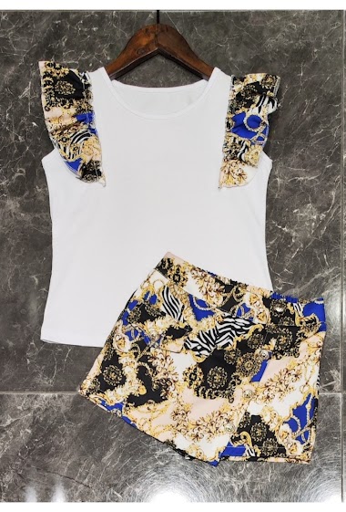 Wholesaler Squared & Cubed - Set of tshirt + skirt short with baroque style print