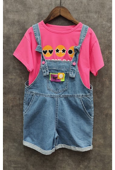 Mayorista Squared & Cubed - Set of tshirt + jeans overalls