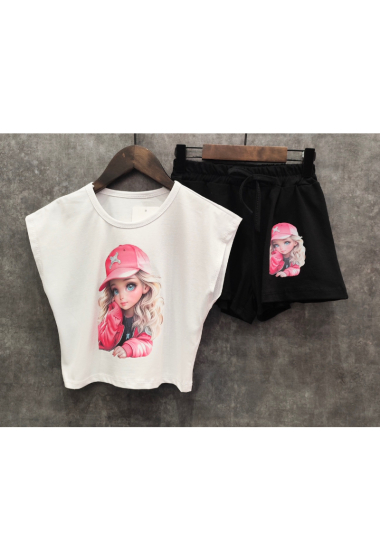 Großhändler Squared & Cubed - Passendes Set aus Baumwoll-T-Shirt und Shorts