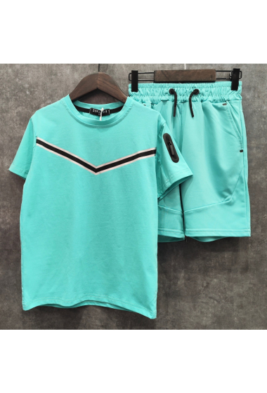 Großhändler Squared & Cubed - T-Shirt + Shorts-Set für Jungen