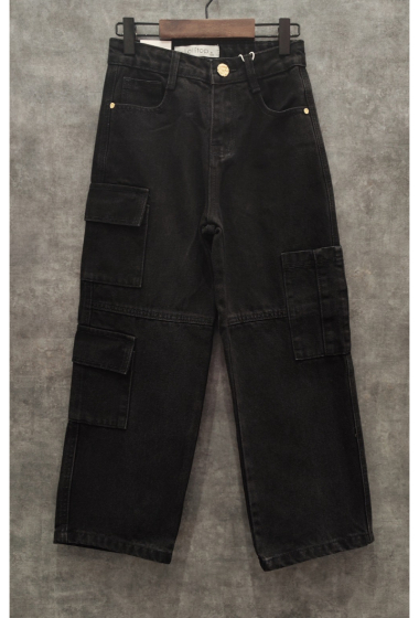 Großhändler Squared & Cubed - Cargo-Jeans für Mädchen mit weitem Bein