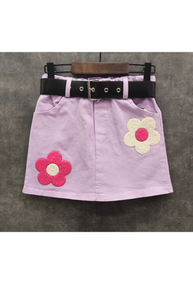 Wholesaler Squared & Cubed - Skirt with sheepskin effect patch + belt