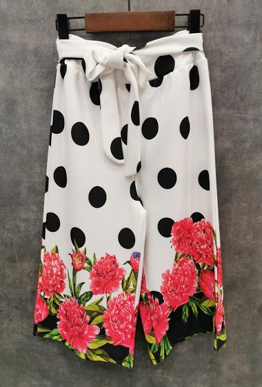 Printed culotte with flowers and dots