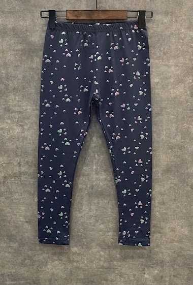 Cotton legging with iridescent pattern "hearts"