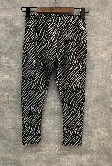 Cotton legging with zebra iridescent pattern