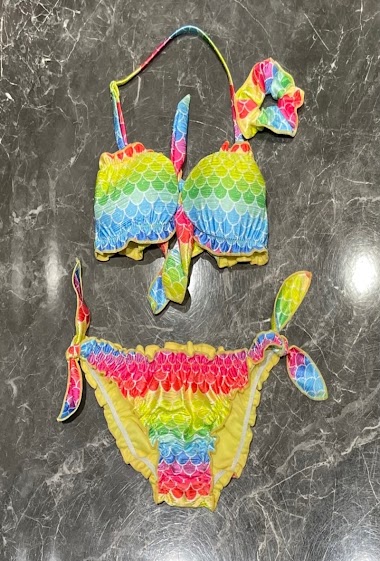 Wholesaler Squared & Cubed - Girl two-pieces swimsuit + assorted hair accessory