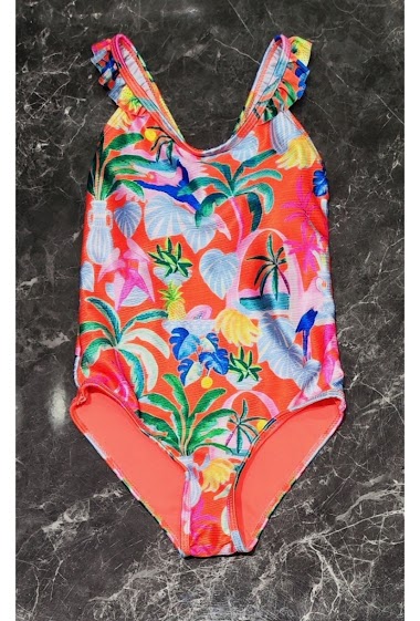 Großhändler Squared & Cubed - Girl tropical printed one piece swimwear
