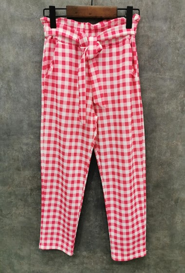Mayorista Squared & Cubed - Paperbag pants with gingham pattern