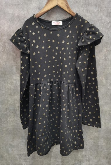 Wholesaler Squared & Cubed - Glitter printed ruffle dress "STARS"