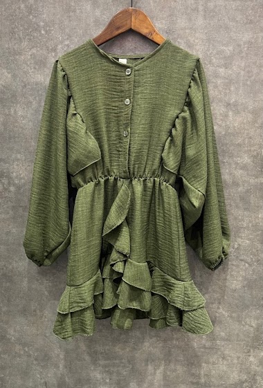 Großhändler Squared & Cubed - Puff sleeves dress with ruffles