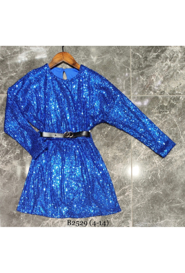 Wholesaler Squared & Cubed - Long sleeves sequins dress with a belt