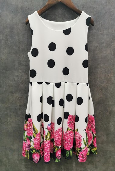 Großhändler Squared & Cubed - Printed dress with flowers and dots