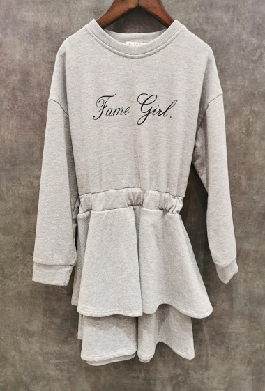Großhändler Squared & Cubed - Fleece cotton ruffle dress "FAME GIRL"