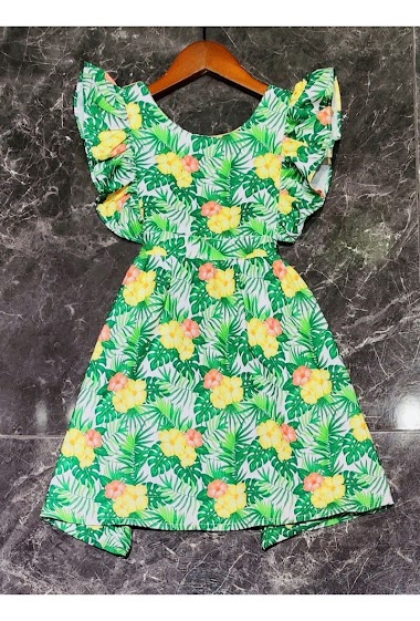 Großhändler Squared & Cubed - Tropical printed ruffle dress