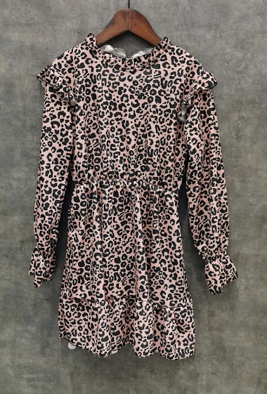 Leopard printed ruffle dress