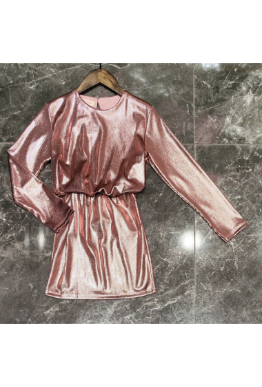 Großhändler Squared & Cubed - Glänzendes Kleid mit elastischem Bund