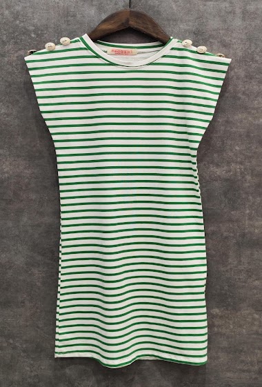 Wholesalers Squared & Cubed - Mid-length stripped cotton dress