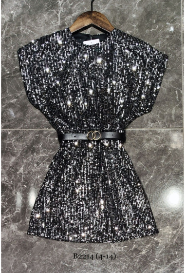 Wholesaler Squared & Cubed - Sleeveless sequins dress with a belt