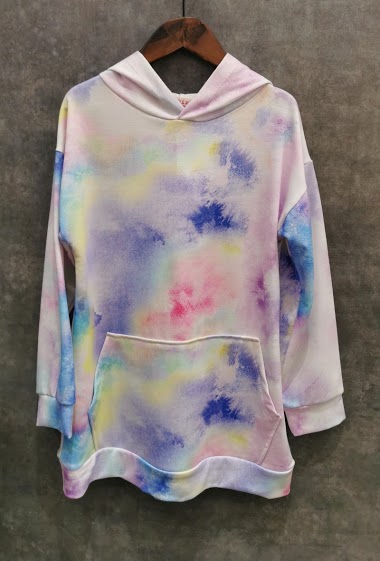 Wholesaler Squared & Cubed - "Tie n'dye" printed hoodie dress