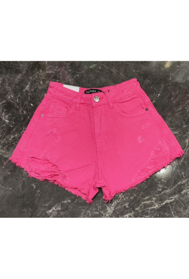 Wholesaler Squared & Cubed - Girls' frayed denim shorts