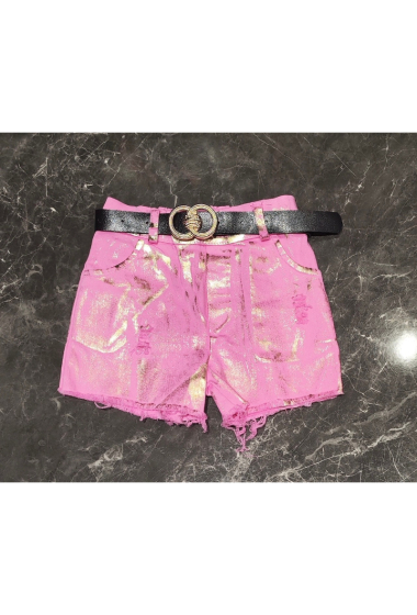 Wholesaler Squared & Cubed - Girls' shorts with gold paint effect