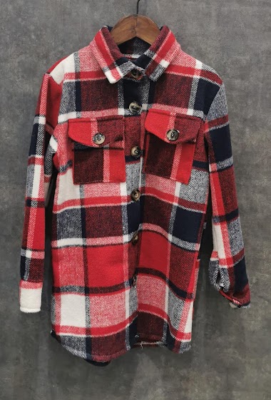 Long and oversized checkered overshirt