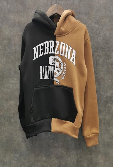 Bicolor fleece hoodie NEBRZONA