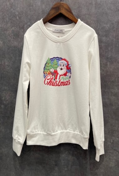 Unisex printed fleece round collar sweater "MERRY CHRISTMAS"