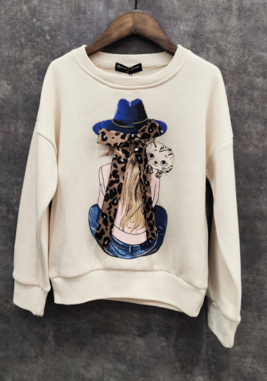 Wholesaler Squared & Cubed - Girl printed fleece sweater