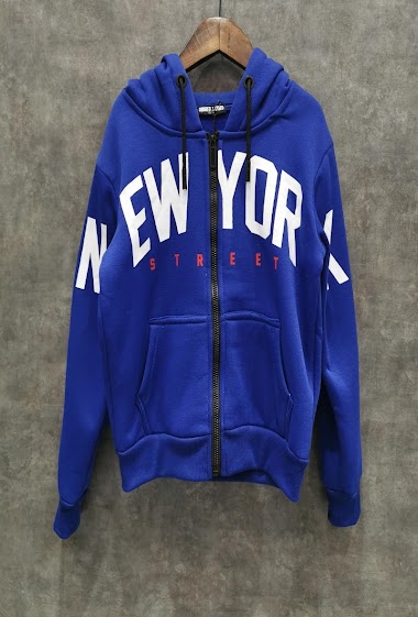 Zipped fleece hoodie NEW YORK