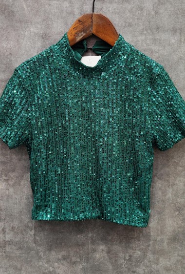 Mayorista Squared & Cubed - Short sleeves sequins top