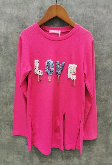 Long sleeves tshirt with fancy beads