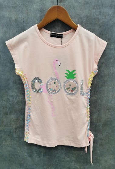 Tshirt with sequins and fancy ornaments "COOL"
