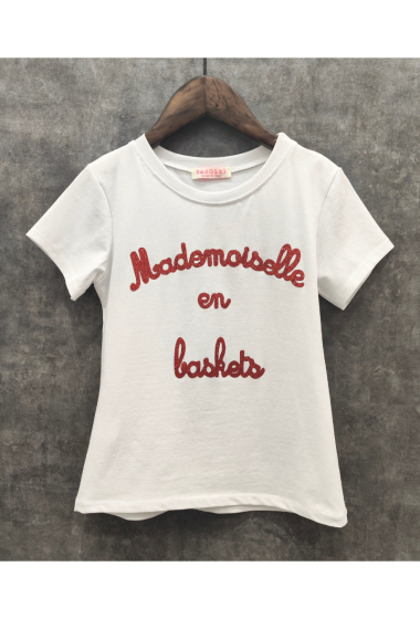 Großhändler Squared & Cubed - Mädchen-T-Shirt mit glitzerndem Schriftzug