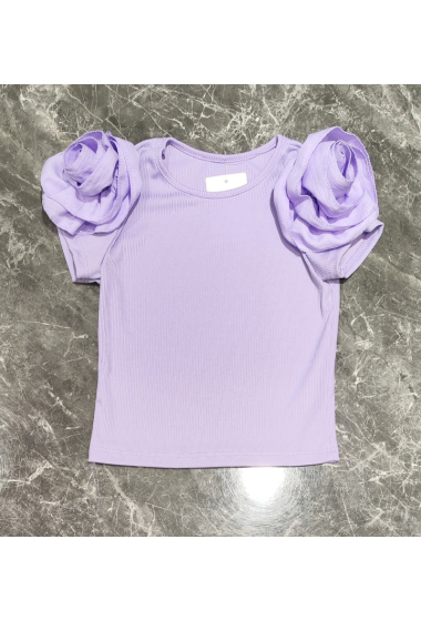 Wholesaler Squared & Cubed - Girls' t-shirt with flowers on the sleeves