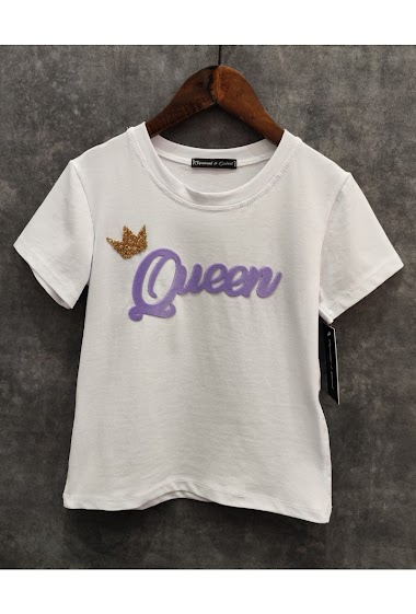 Grossiste Squared & Cubed - Tshirt fille avec patch fantaisie QUEEN