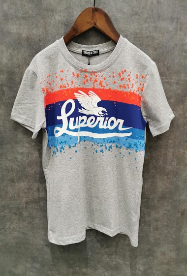 Großhändler Squared & Cubed - Bedrucktes T-Shirt mit geprägtem Farbeffekt