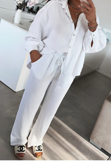Mami Plus Size Women's Capris Short Sleeve Viscose Combed Cotton Suit