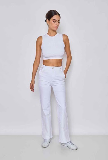 Grossiste Secret denim - Jeans blanc droit large