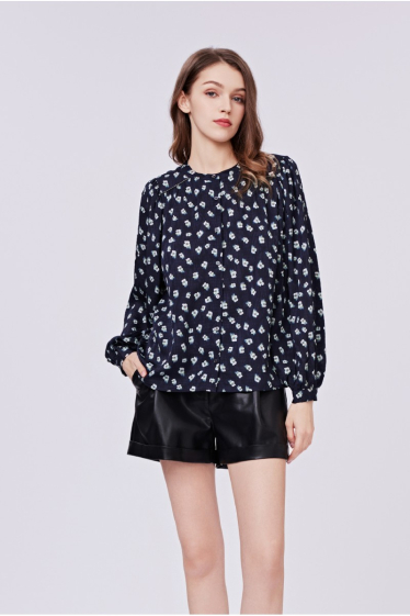 Wholesaler SEE U SOON - Navy floral print blouse