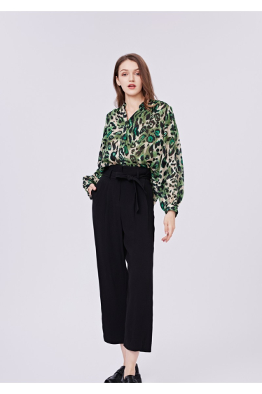 Wholesaler SEE U SOON - Green leopard print blouse