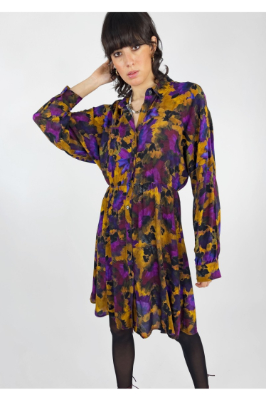 Großhändler SEE U SOON - Hemdblusenkleid mit Animal-Print aus Viskose-Kreppstoff