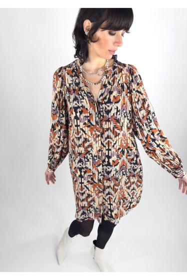 Wholesaler SEE U SOON - Women's camouflage printed straight dress in viscose